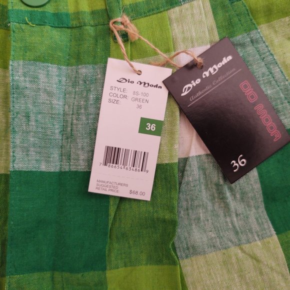 DIO MODA AUTHENTIC COLLECTION MEN'S CASUAL DRESS PLAID SHORTS - SIZE 36 - Picture 2 of 6